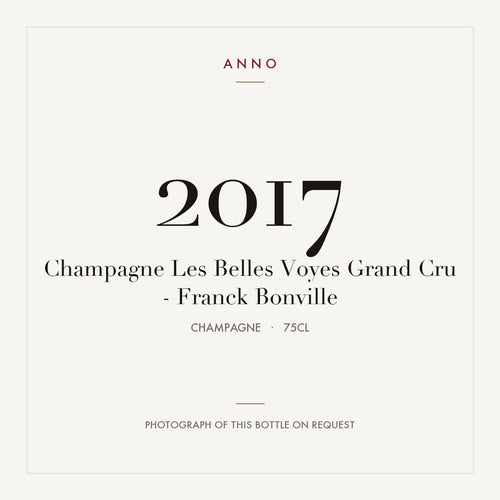 Franck Bonville Les Belles Voyes Champagne Grand Cru 2017 AOC 0,75l — ANNO vintage card; photograph of the actual bottle available on request