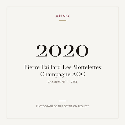 Pierre Paillard Les Mottelettes Champagne 2020 AOC 0,75l from Champagne — ANNO vintage card; photograph of the actual bottle available on request
