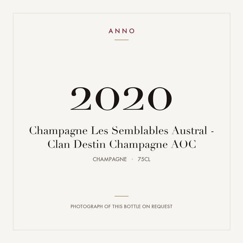 Champagne Les Semblables Austral - Clan Destin Champagne 2020 AOC 0,75l from Champagne — ANNO vintage card; photograph of the actual bottle available on request