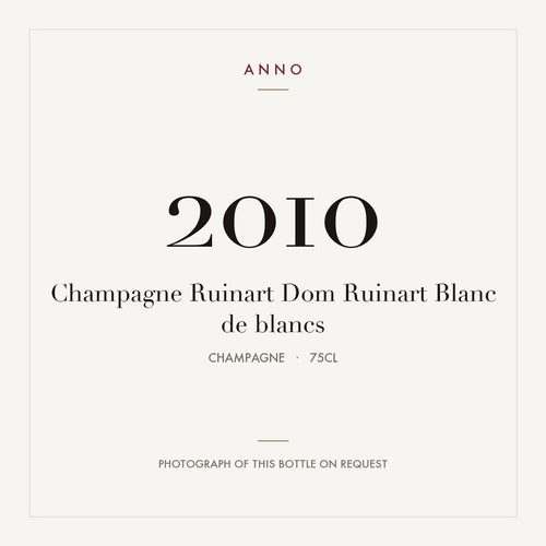 Ruinart Dom Ruinart Blanc de Blancs Champagne 2010 AOC 0,75l — ANNO vintage card; photograph of the actual bottle available on request