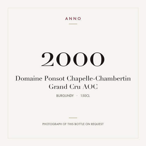 Domaine Ponsot Chapelle-Chambertin Grand Cru 2000 AOC 1,5l from Burgundy — ANNO vintage card; photograph of the actual bottle available on request