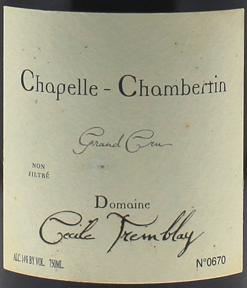 Domaine Cecile Tremblay Chapelle-Chambertin Grand Cru 2009 AOC 0,75l — wine label, illustrative image