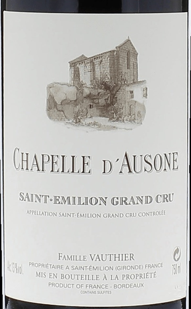 Chapelle d'Ausone Saint-Emilion Grand Cru AOC — wine label, illustrative image
