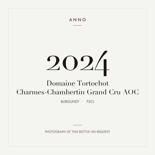 Domaine Tortochot Charmes-Chambertin Grand Cru 2024 AOC 0,75l from Burgundy — ANNO vintage card; photograph of the actual bottle available on request