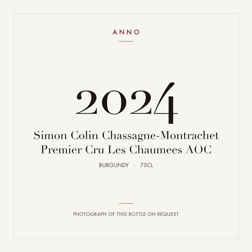 Simon Colin Chassagne-Montrachet Premier Cru Les Chaumees 2024 AOC 0,75l from Burgundy — ANNO vintage card; photograph of the actual bottle available on request