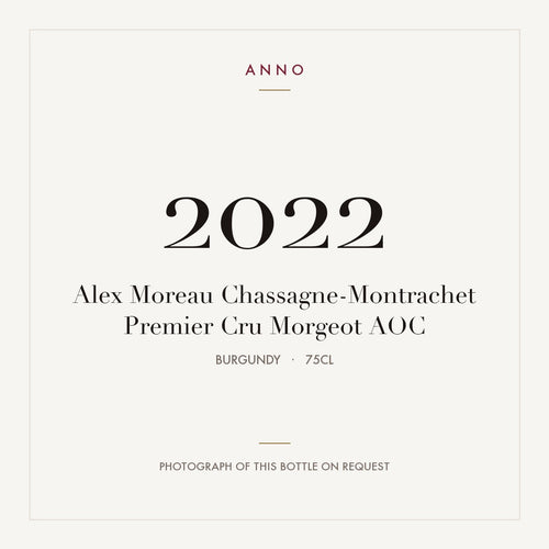 Alex Moreau Chassagne-Montrachet Premier Cru Morgeot 2022 AOC 0,75l from Burgundy — ANNO vintage card; photograph of the actual bottle available on request