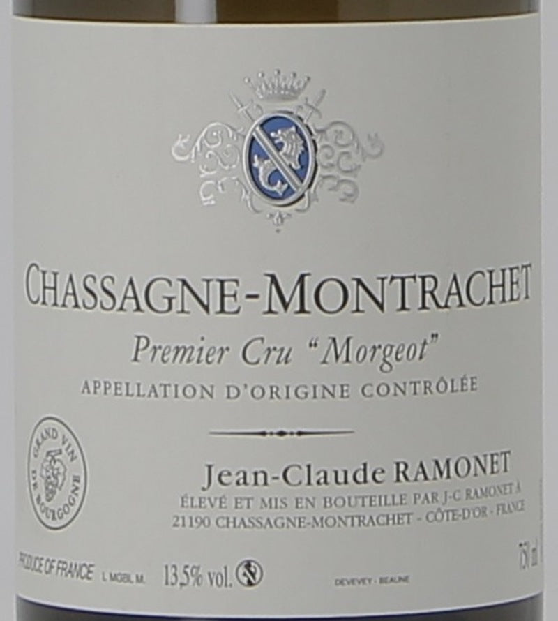 Jean-Claude Ramonet Chassagne-Montrachet Premier Cru Morgeot 2022 AOC — 酒標