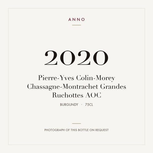 Pierre-Yves Colin-Morey Chassagne-Montrachet Grandes Ruchottes 2020 AOC 0,75l from Burgundy — ANNO vintage card; photograph of the actual bottle available on request