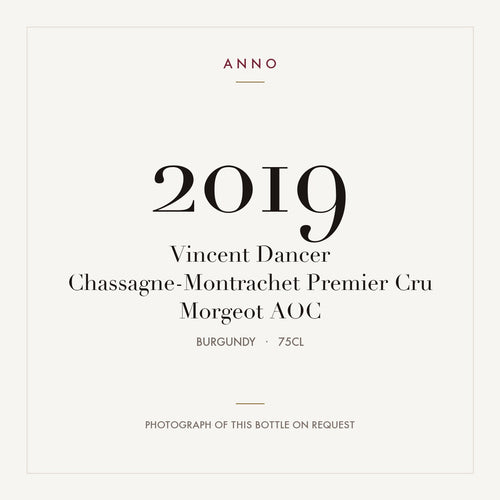Vincent Dancer Chassagne-Montrachet Premier Cru Morgeot 2019 AOC 0,75l from Burgundy — ANNO vintage card; photograph of the actual bottle available on request