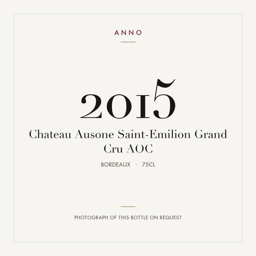 Chateau Ausone Saint-Emilion Grand Cru 2015 AOC 0,75l, Бордо — карточка урожая ANNO; фото настоящей бутылки по запросу