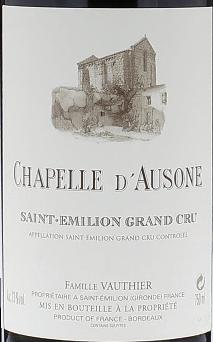 Chateau Ausone Chapelle d'Ausone Saint-Emilion 2022 AOC 0,75l — ワインラベル（参考画像）