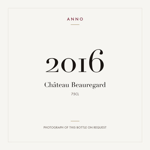 Chateau Beauregard Pomerol 2016 AOC 0,75l — ANNO vintage card; photograph of the actual bottle available on request