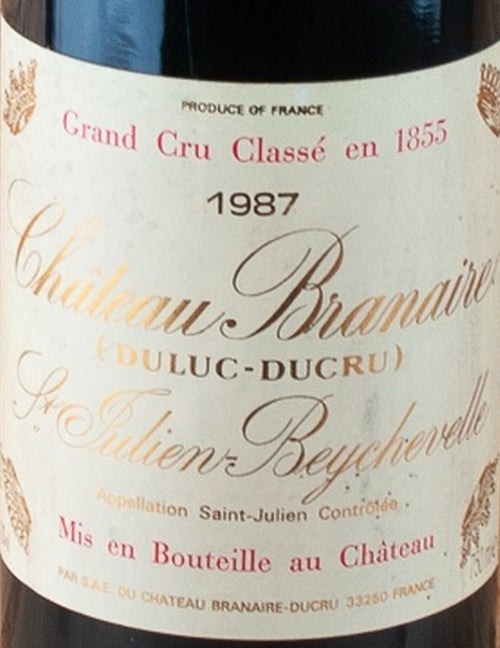 Chateau Branaire-Ducru Saint-Julien 1987 AOC — wine label