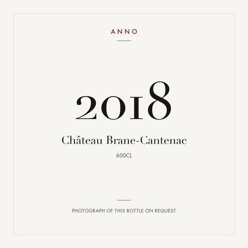 Chateau Brane-Cantenac Margaux 2018 AOC 6l — ANNO vintage card; photograph of the actual bottle available on request
