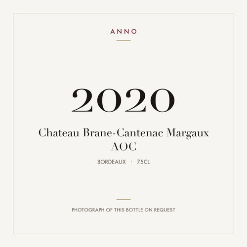 Chateau Brane-Cantenac Margaux 2020 AOC 0,75l from Bordeaux — ANNO vintage card; photograph of the actual bottle available on request