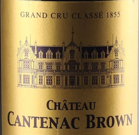 Chateau Cantenac Brown Margaux AOC — wine label, illustrative image