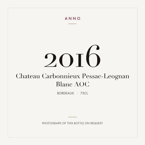 Chateau Carbonnieux Pessac-Leognan Blanc 2016 AOC 0,75l, Bordeaux — ANNO-Jahrgangskarte; Foto der tatsächlichen Flasche auf Anfrage