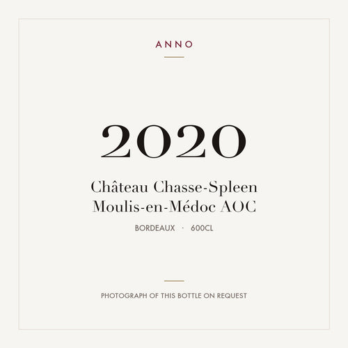 Chateau Chasse-Spleen Moulis-en-Medoc 2020 AOC 6l — ANNO 年份卡；實際酒瓶照片可應要求提供