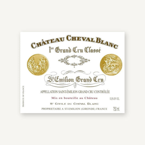Chateau Cheval Blanc Saint-Emilion 1982 AOC 0,75l — wine label, illustrative image