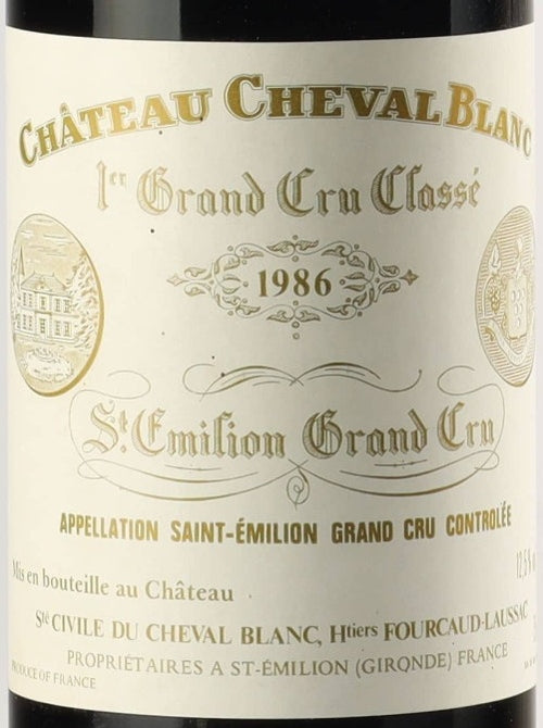 Chateau Cheval Blanc Saint-Emilion 1986 AOC 0,75l — wine label