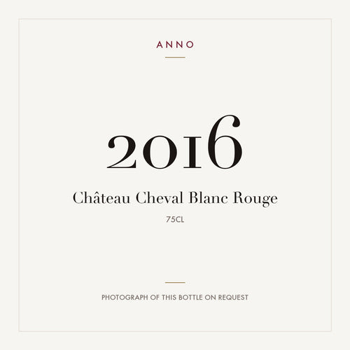 Chateau Cheval Blanc Saint-Emilion 2016 AOC 0,75l — ANNO vintage card; photograph of the actual bottle available on request