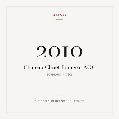 Chateau Clinet Pomerol 2010 AOC 0,75l from Bordeaux — ANNO vintage card; photograph of the actual bottle available on request