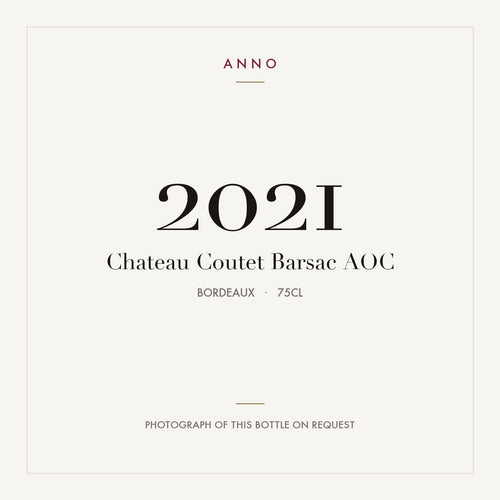 Chateau Coutet Barsac 2021 AOC 0,75l from Bordeaux — ANNO vintage card; photograph of the actual bottle available on request