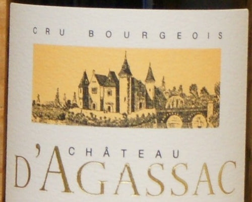 Chateau d'Agassac Haut-Medoc AOC — wine label, illustrative image
