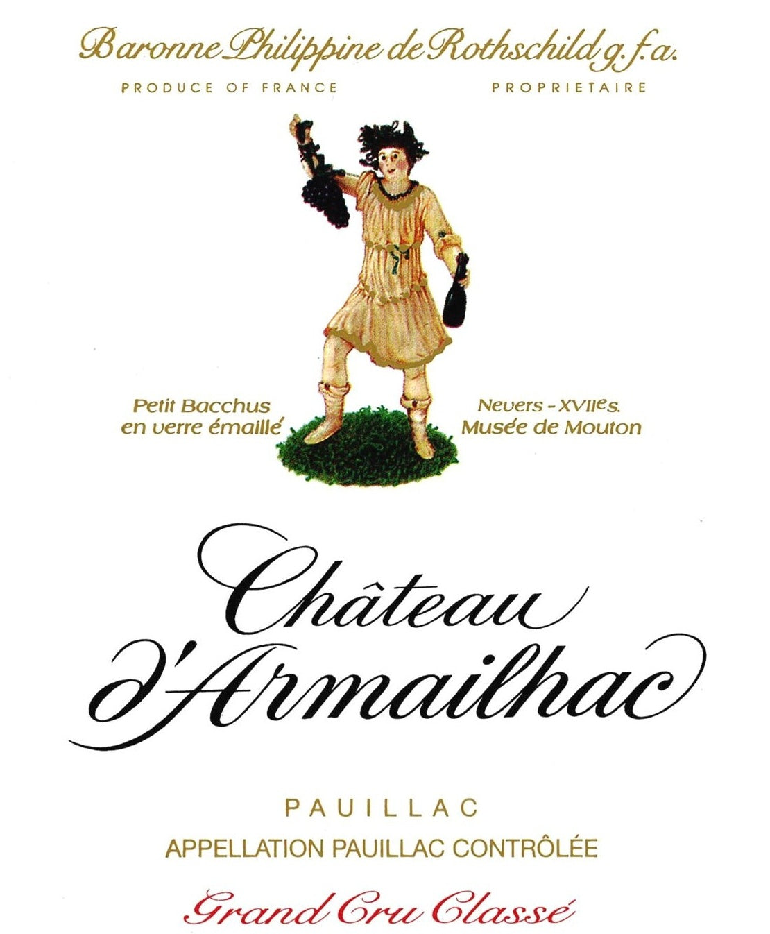 Chateau d'Armailhac Pauillac 2014 AOC 0,75l — etichetta del vino, immagine indicativa