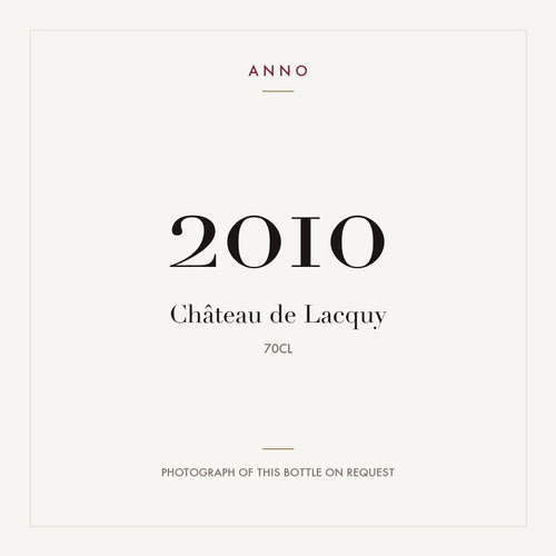 Chateau de Lacquy Bas-Armagnac 2010 0,7l — ANNO vintage card; photograph of the actual bottle available on request