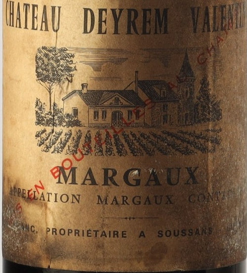 Chateau Deyrem Valentin Margaux AOC — wine label, illustrative image