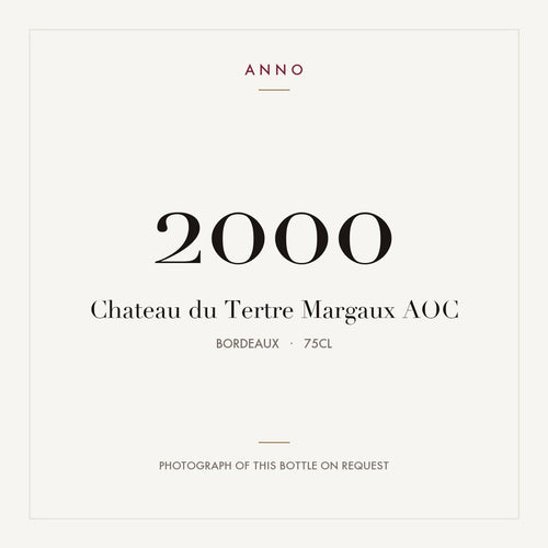 Chateau du Tertre Margaux 2000 AOC 0,75l from Bordeaux — ANNO vintage card; photograph of the actual bottle available on request