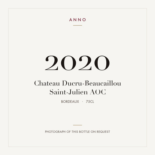 Chateau Ducru-Beaucaillou Saint-Julien 2020 AOC 0,75l from Bordeaux — ANNO vintage card; photograph of the actual bottle available on request