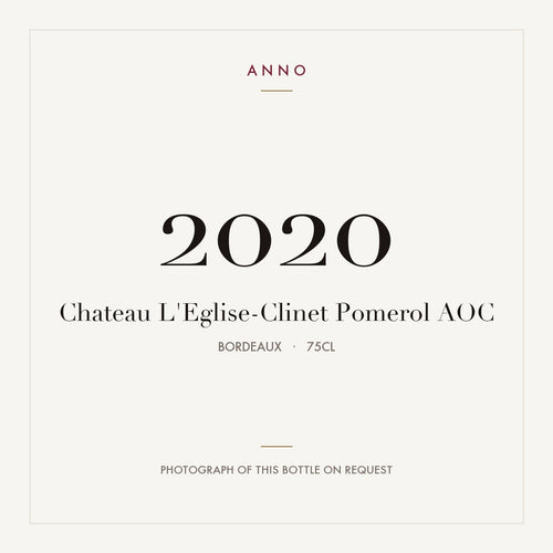 Chateau L'Eglise-Clinet Pomerol 2020 AOC 0,75l from Bordeaux — ANNO vintage card; photograph of the actual bottle available on request