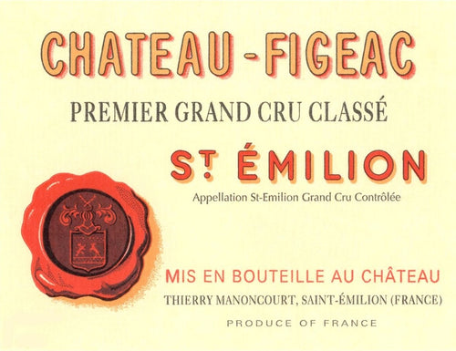 Chateau Figeac Saint-Emilion AOC — wine label, illustrative image