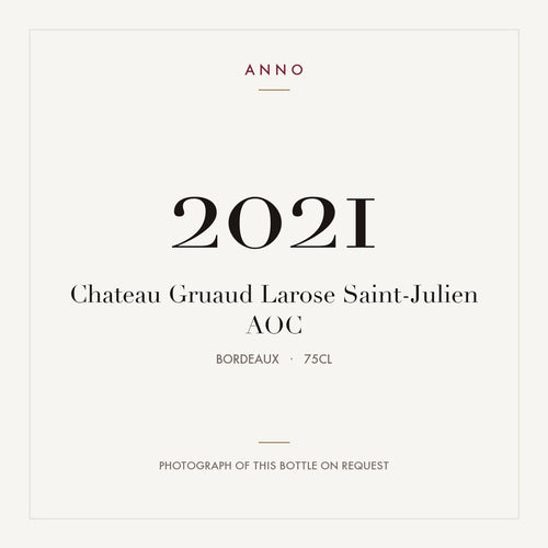 Chateau Gruaud Larose Saint-Julien 2021 AOC 0,75l from Bordeaux — ANNO vintage card; photograph of the actual bottle available on request