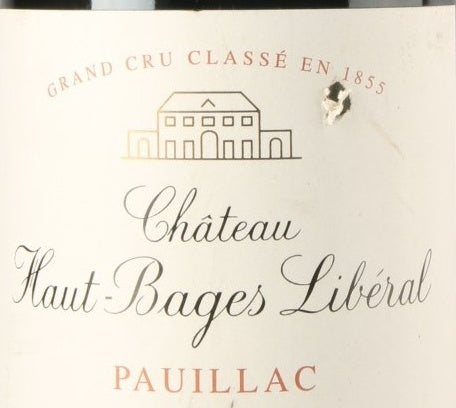 Chateau Haut-Bages Liberal Pauillac AOC — wine label, illustrative image
