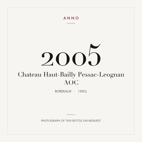 Chateau Haut-Bailly Pessac-Leognan 2005 AOC 1,5l, Bordeaux — ANNO-Jahrgangskarte; Foto der tatsächlichen Flasche auf Anfrage