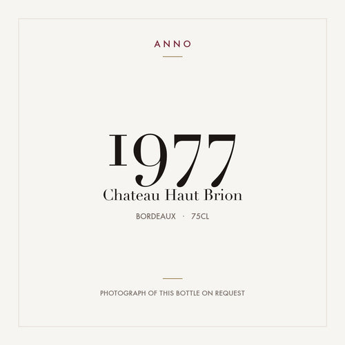 Chateau Haut-Brion Graves 1977 AOC 0,75l — card dell'annata ANNO; foto della bottiglia reale disponibile su richiesta