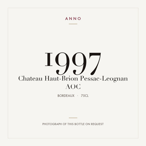 Chateau Haut-Brion Pessac-Leognan 1997 AOC 0,75l from Bordeaux — ANNO vintage card; photograph of the actual bottle available on request