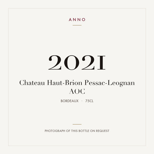 Chateau Haut-Brion Pessac-Leognan 2021 AOC 0,75l from Bordeaux — ANNO vintage card; photograph of the actual bottle available on request