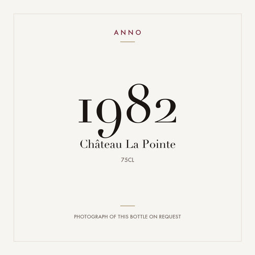 Chateau La Pointe Pomerol 1982 AOC 0,75l — ANNO vintage card; photograph of the actual bottle available on request