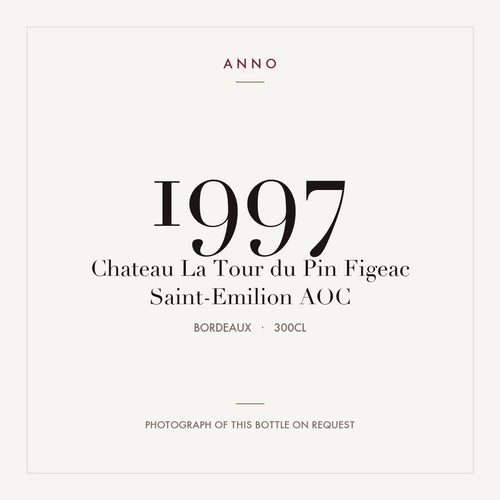 Chateau La Tour du Pin Figeac Saint-Emilion 1997 AOC 3l from Bordeaux — ANNO vintage card; photograph of the actual bottle available on request