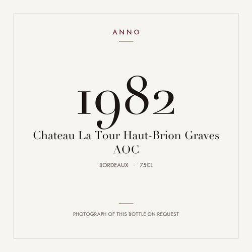 Chateau La Tour Haut-Brion Pessac-Leognan 1982 AOC 0,75l from Bordeaux — ANNO vintage card; photograph of the actual bottle available on request