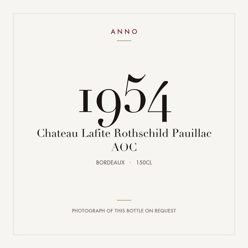 Chateau Lafite Rothschild Pauillac 1954 AOC 1,5l from Bordeaux — ANNO vintage card; photograph of the actual bottle available on request