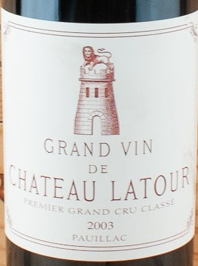 Chateau Latour Pauillac 2003 AOC 0,75l — 酒標