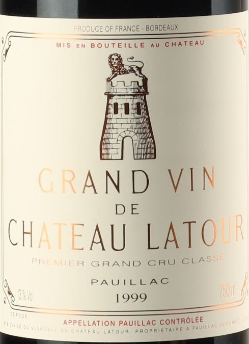 Chateau Latour Pauillac 1999 AOC — etichetta del vino