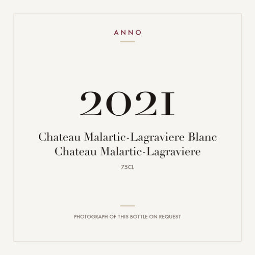 Chateau Malartic-Lagraviere Pessac-Leognan Blanc 2021 AOC 0,75l — ANNO vintage card; photograph of the actual bottle available on request