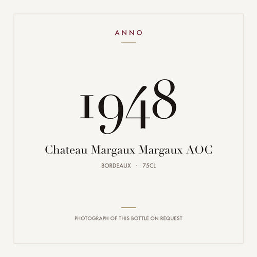 Chateau Margaux Margaux 1948 AOC 0,75l, ボルドー — ANNOヴィンテージカード。実際のボトルの写真はご要望に応じてご用意します