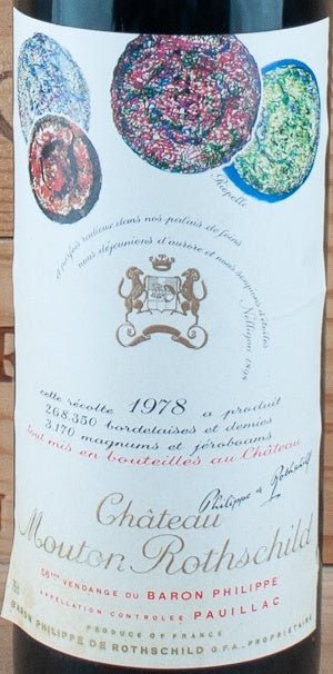 Chateau Mouton Rothschild Pauillac 1978 AOC — ワインラベル
